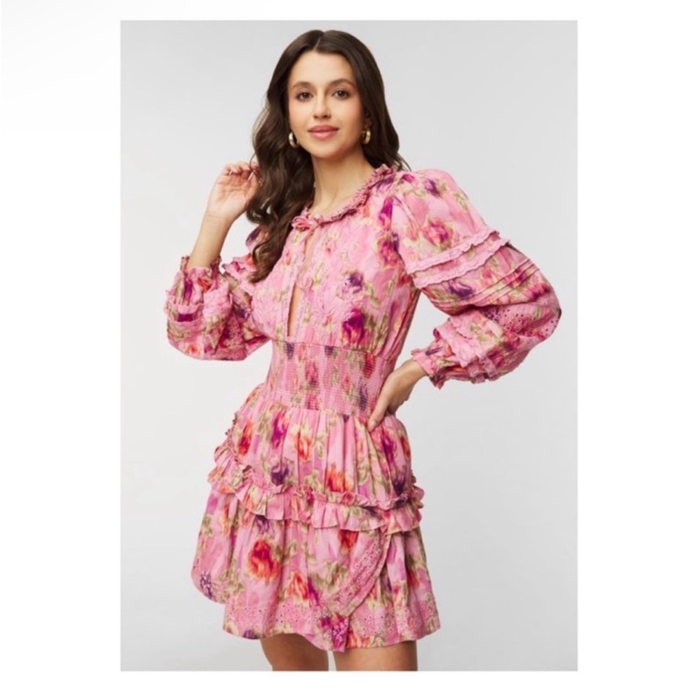 LoveShackFancy Pink Floral Mini Dress - Picture 5 of 16